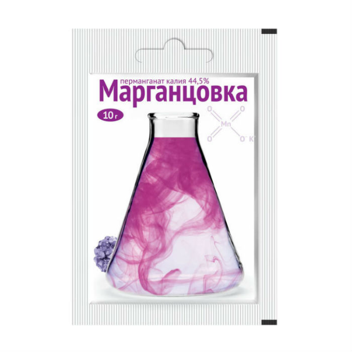 Марганцовка (перманганат калия 44,5%) 10гр.(1/400)